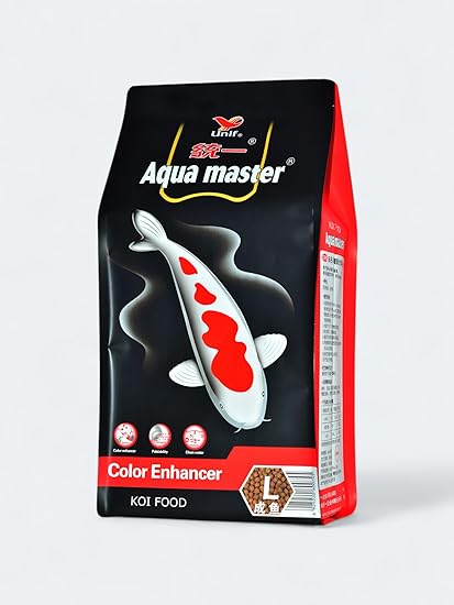 Aqua Master Color Enhancer koi fish food 11 lb large pellets summer season formula with spirulina