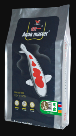 Aqua Master Staple 22 lb large pellets – all-season koi fish food bag