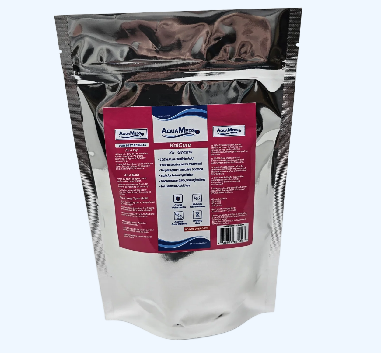 Aqua Meds KoiCure 25 g bag for koi fish bacterial infection treatment