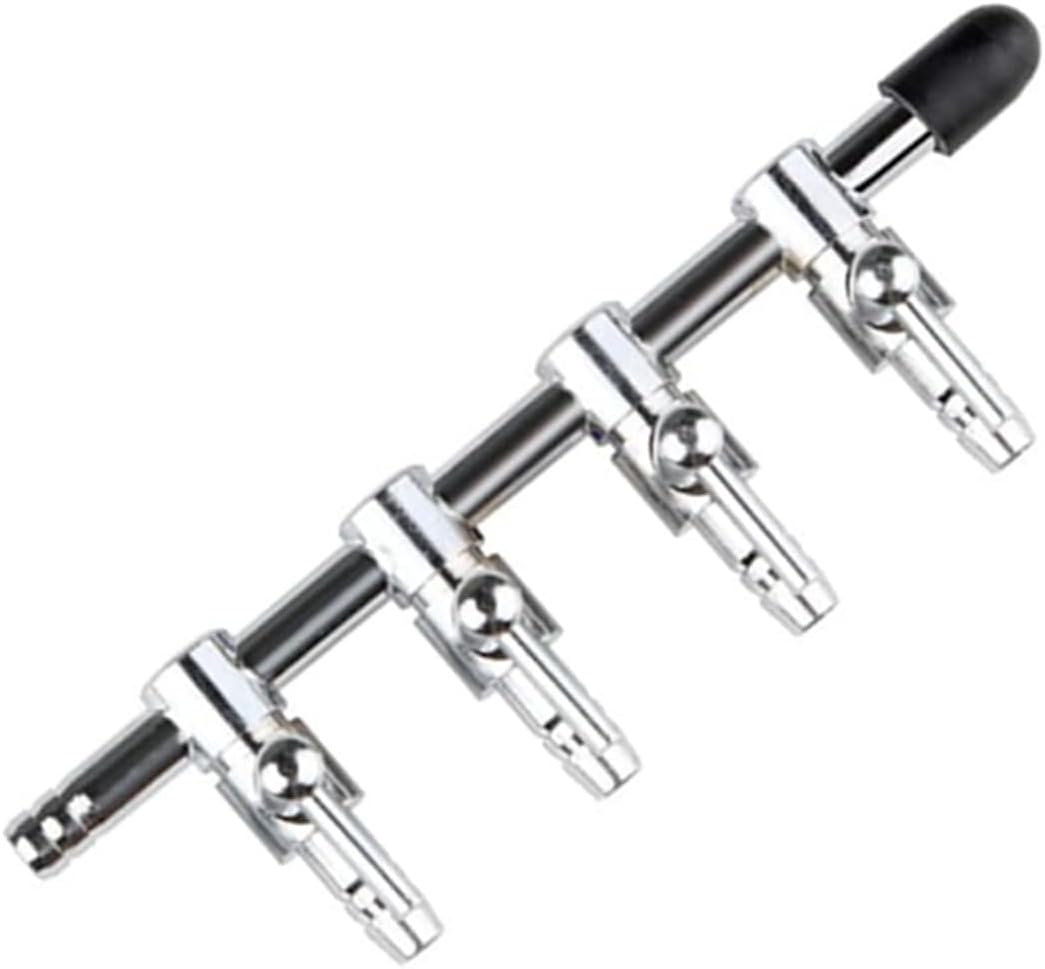 Aquarium Air Valve 4 Way Inline Manifold Air Flow Pump Tubing Splitter Lever Control Valve
