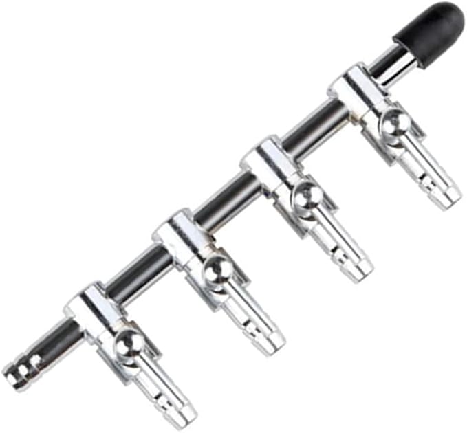 Aquarium Air Valve 4 Way Inline Manifold Air Flow Pump Tubing Splitter Lever Control Valve