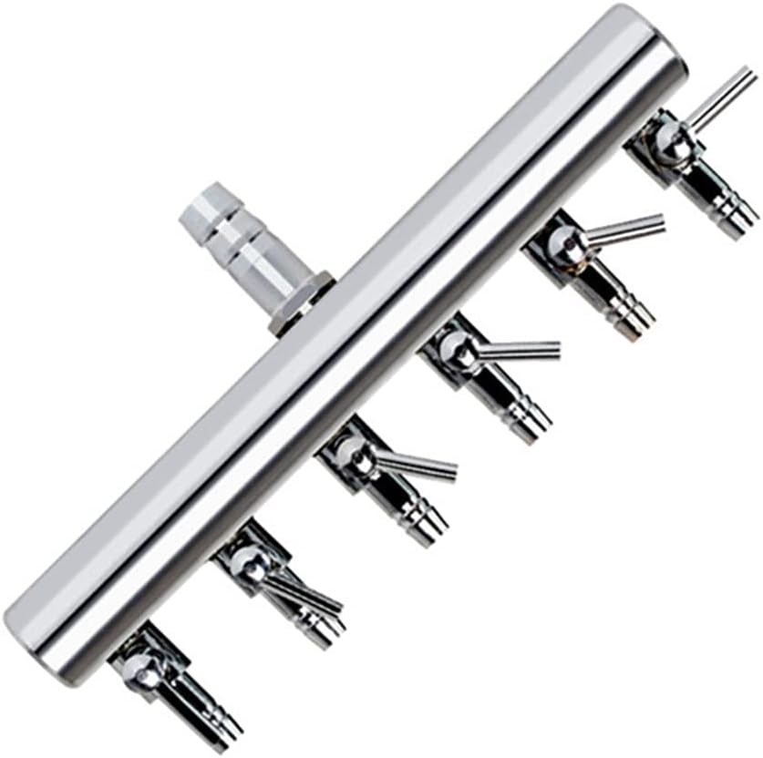 Aquarium Air Valve 6 Way Inline Manifold Air Flow Pump Tubing Splitter Lever Control Valve