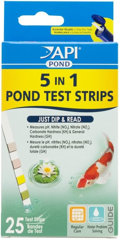 API POND 5 IN 1 POND TEST STRIPS Pond Water Test Strips 25-Count