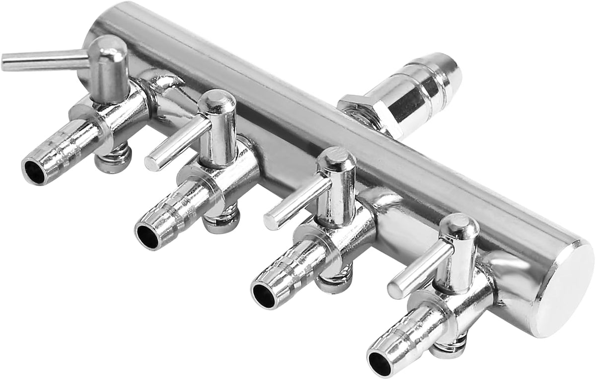 Inline Airline Gang 3/8" Outlet down to 3/16" Valve, Metal – 4, 6 & 8 Way