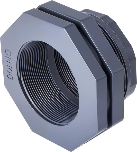 4" Heavy-Duty PVC Bulkhead Fitting with EPDM Washer