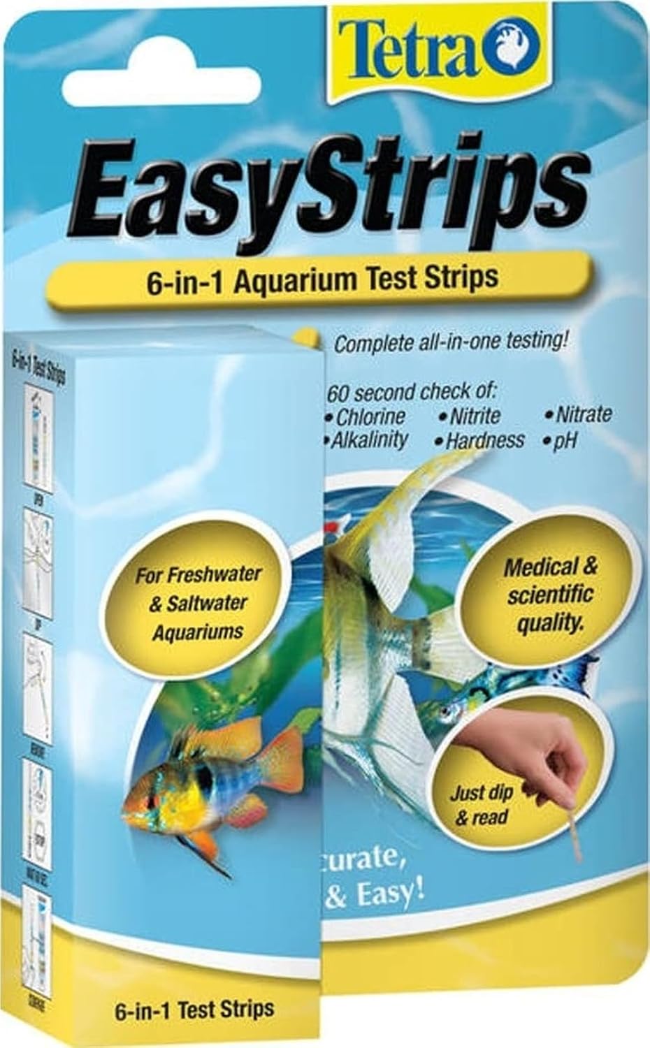 Tetra EasyStrips 6-in-1 Aquarium Water Test Strips, 25 Count