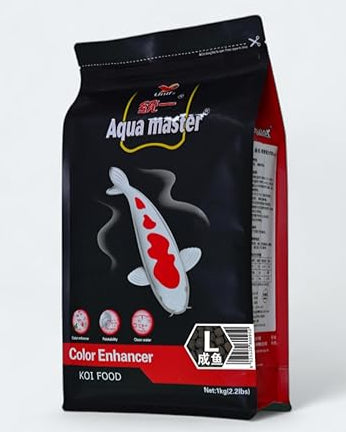 Aqua Master Color Enhancer koi fish food 2.2 lb large pellets high protein spirulina color diet