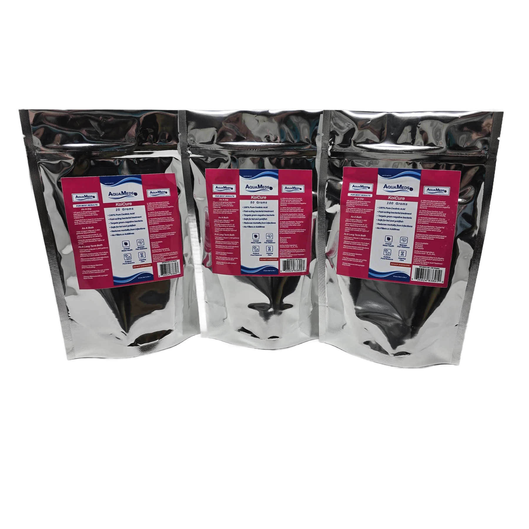 Aqua Meds KoiCure bags for koi fish bacterial infection treatment