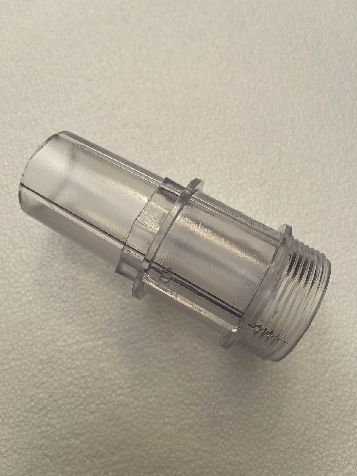 Clear Barbed MPT Connector, 1 1/2"