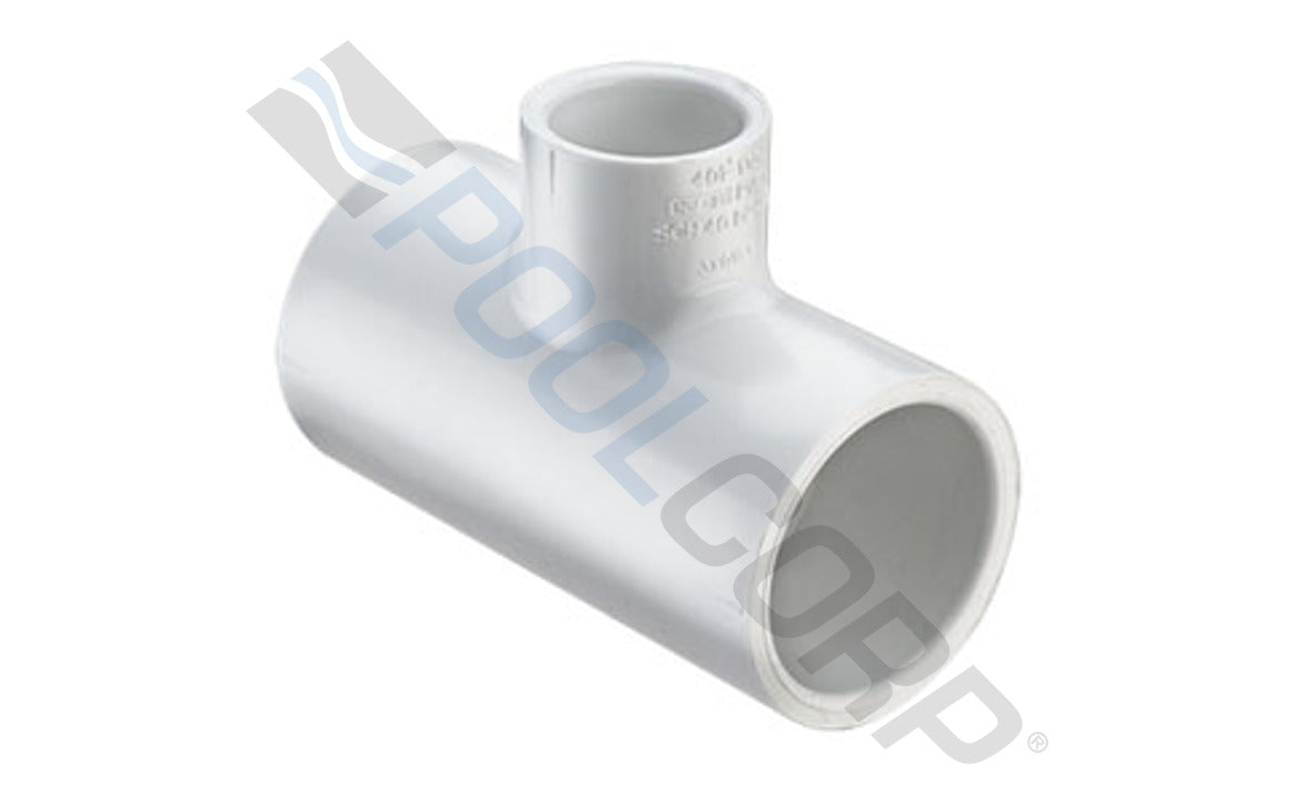 2" x 1-1/2" White SCH40 PVC Reducing Tee Socket