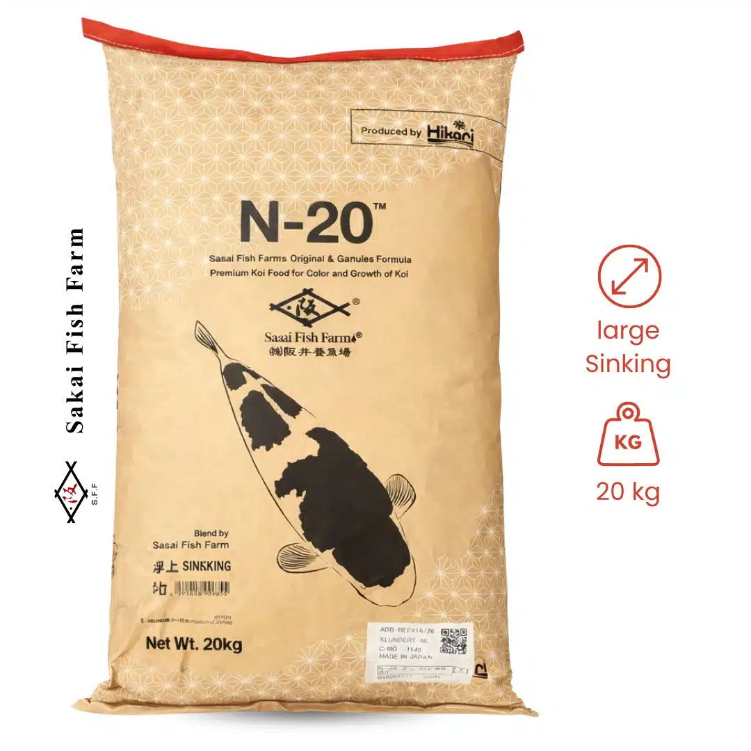 Hikari N-20 Koi Food – The Sakai Fish Farm Formula, 20 kg Floating